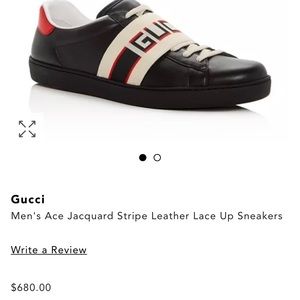 Gucci NIB Calfskin Stripe Mens Lace up - Size 10